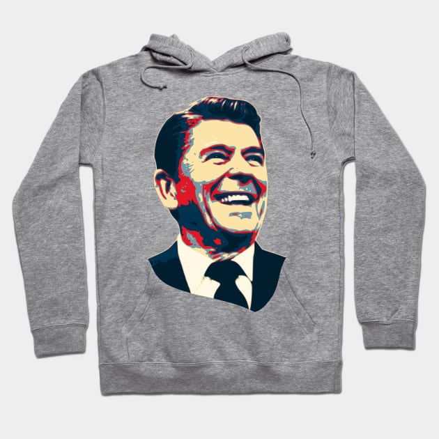 Ronald Reagan Happy Pop Art Hoodie by Nerd_art